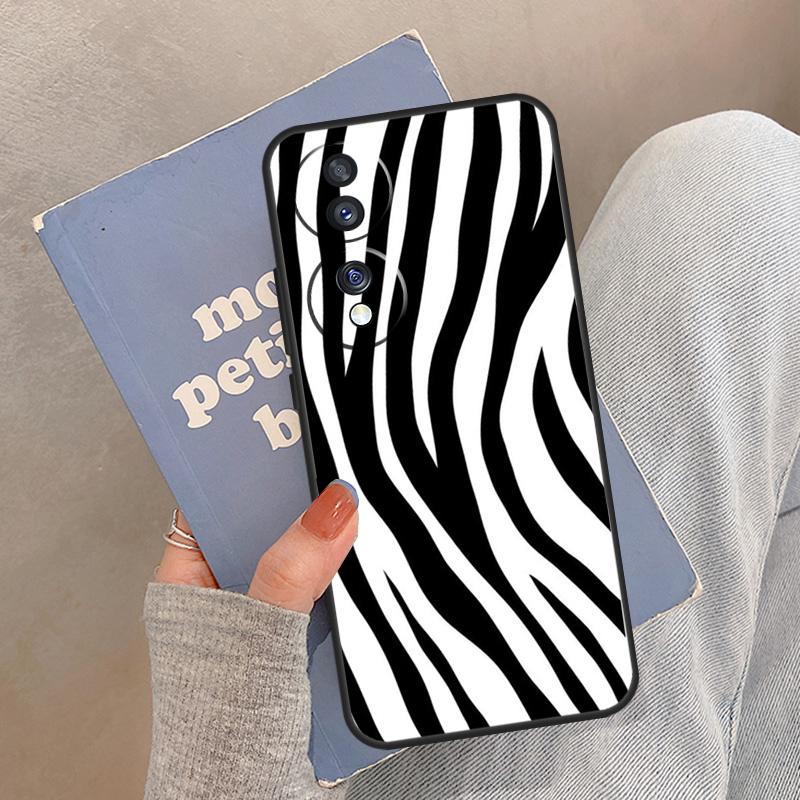 Zebra Skin Case For Honor Magic 8 Pro 5 6 7 Lite Cover For Honor 400 200 90 70 50 X8a X8b X9a X9b X9c