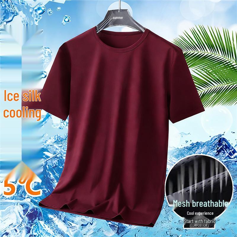 

Men s Quick-Dry Summer Ice Silk Mesh T-Shirt: Breathable, Sporty, Short Sleeve Base Layer 4XL