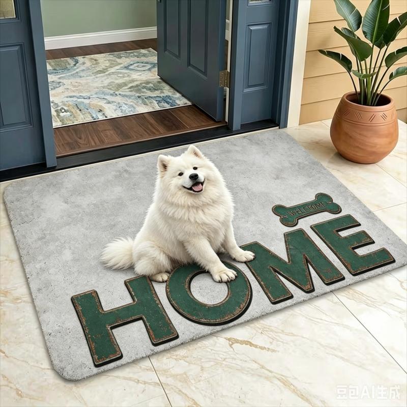 Cute English Bulldog Welcome Doormat Vintage Home Floor Rug Indoor Outdoor Entrance Carpet for Living Room Pet Lover Gift