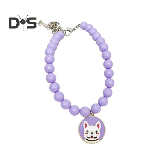 

Ожерелье для домашних животных Ошейник из бисера Аксессуары для маленьких собак Невыцветающий искусственный жемчуг Регулируемые украшения для домашних животных на каждый день Фотографии Прогулки S фиолетовый