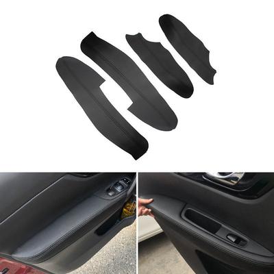 For Nissan Qashqai 2016 2017 2018 Car Interior Door Handle Armrest Panel Black Microfiber Leather Cover Trim Accessories
