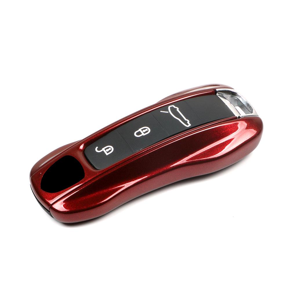 Porsche Key Shell Mod - Fits Cayenne, 718, Macan, 911, Panamera, Taycan - Cherry Red