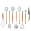 12 Pieces in 1 Set Silicone Kitchen Accessories Cooking Tools Kitchenware Cocina Silicone Kitchen Utensils With Wooden Handles