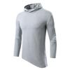 Mens Casual Solid Color Hooded Long Sleeve T Shirt Irregular Hem