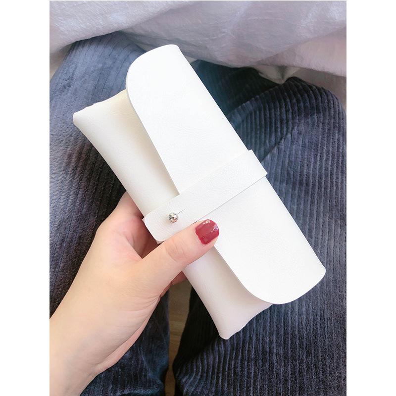 Creative Reading Glasses New Sunglasses Storage Box Leather Buckle Trendy Case White Black Travel Portable Glasses Case Myopia Popular Well Made EMA