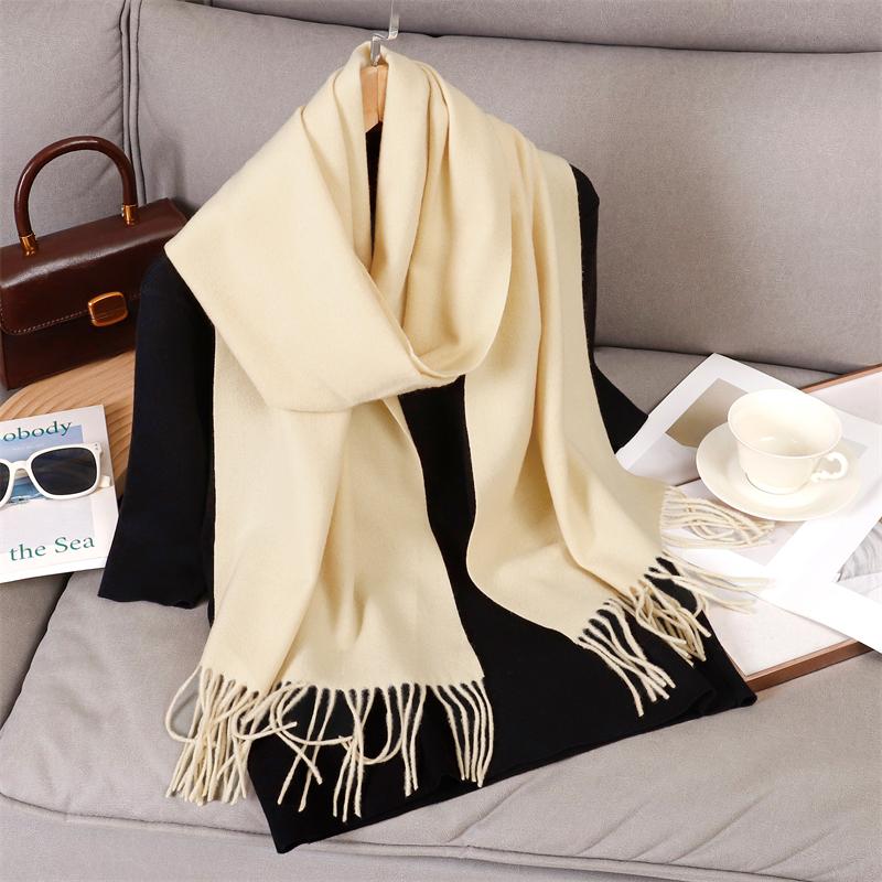 69 Colors Winter Scarf for Women Warm Cashmere Scarves Hijab Solid Lady Long Shawl Wrap Female Pashmina Bandana Poncho Stoles