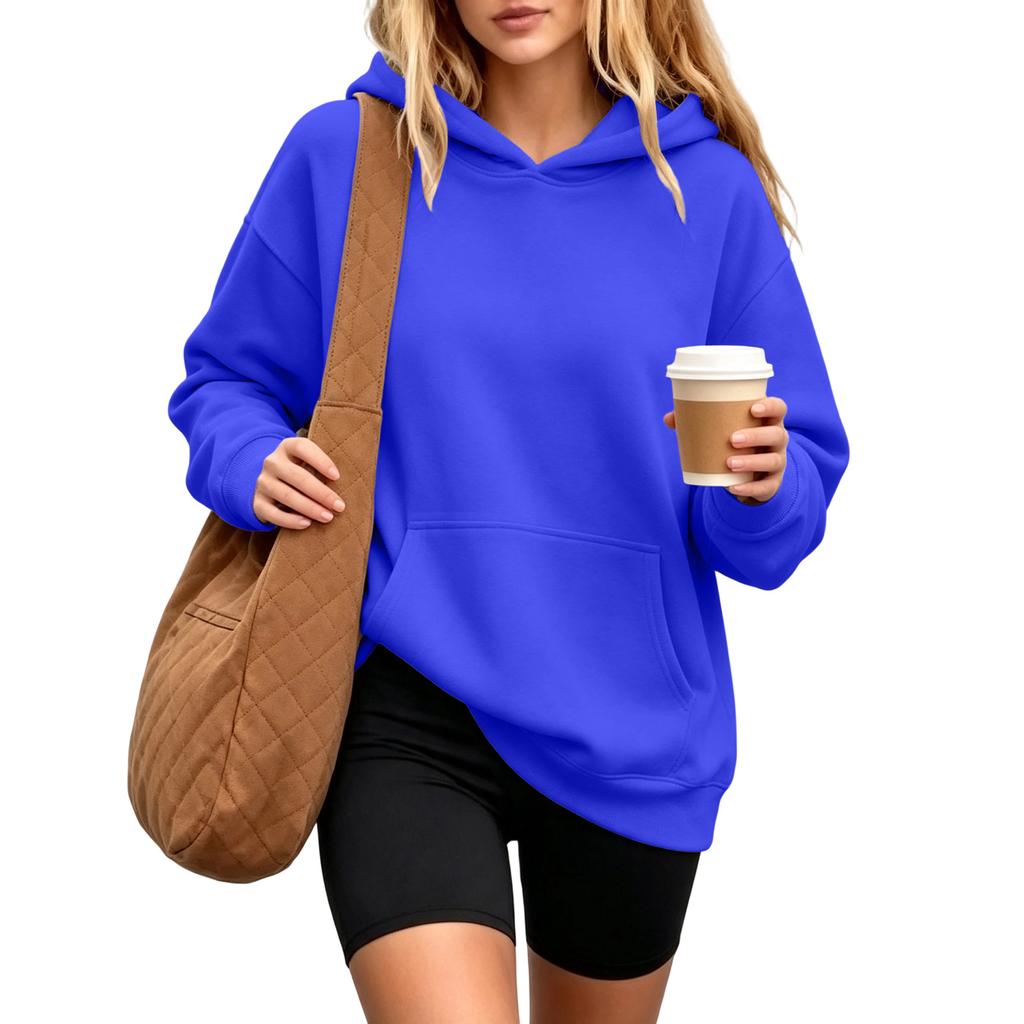 Damen Kapuzenpullover Sweatshirt mit Tasche Langarm Lässig Bequem