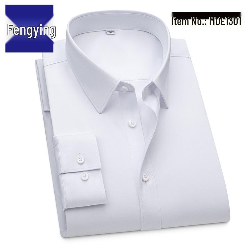 Modal Men's Iron-Free Green Long Sleeve Casual Business Shirt