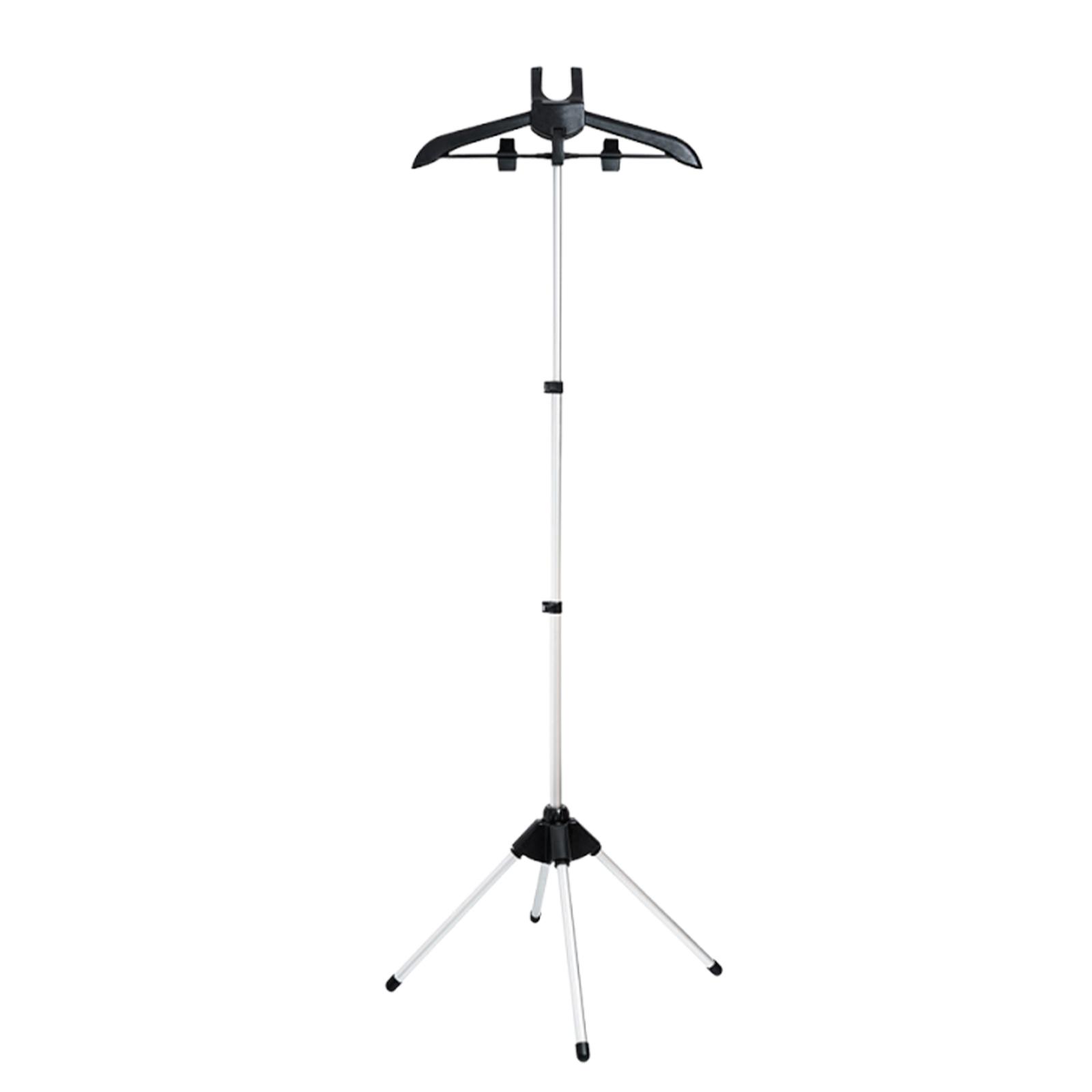 

Adjustable Height Garment Steamer Stand Foldable Clothes Hanger Rack with Telescopic Pole and Stable Tripod Base for Home Use чёрный