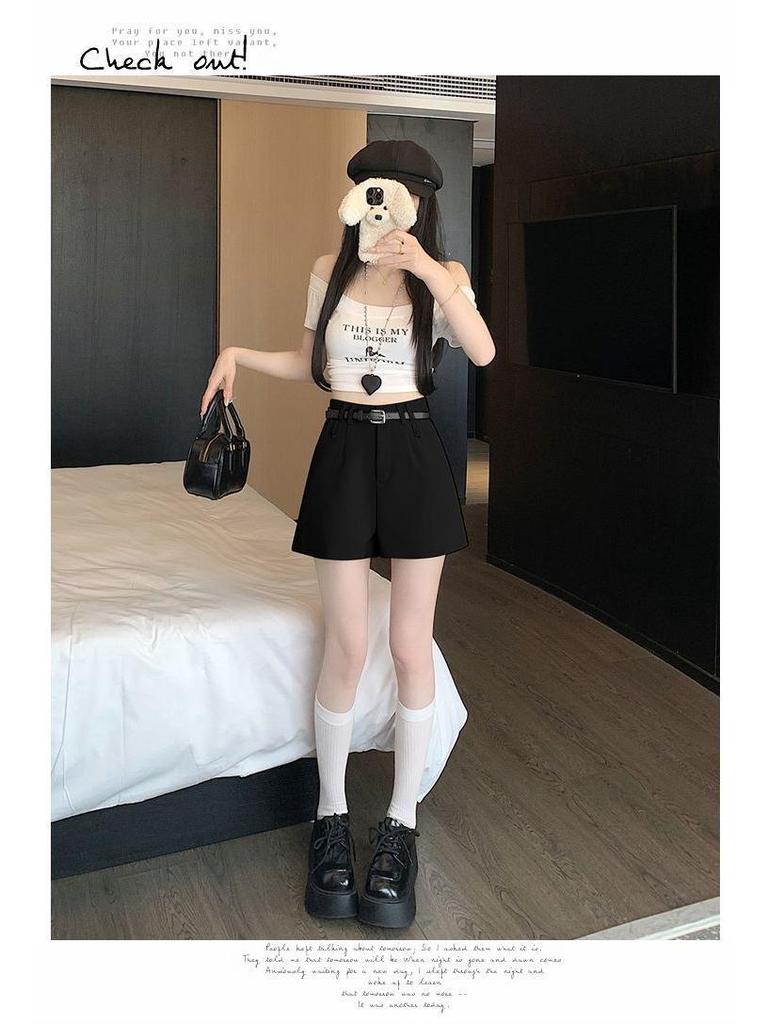 2026 Summer Women's Casual High-Waist A-Line Wide Leg Shorts