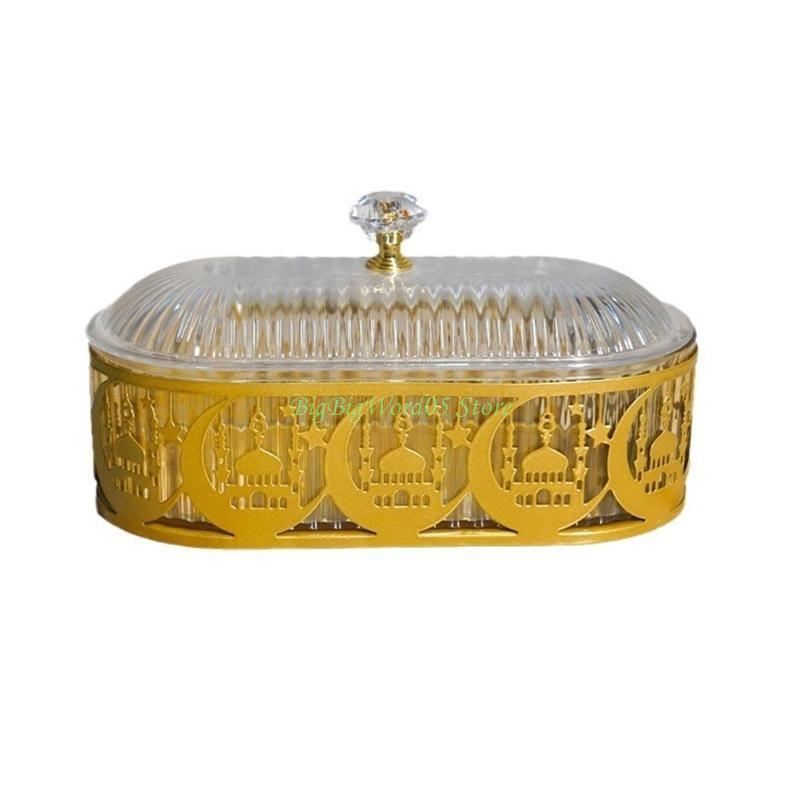 

24TE Ramadans Pastry Decorative Tray Elegant Metal Platter Eid Mubarak Plate