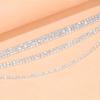 Yousheng Women Beach Anklet, Sparkling Three-Layer Rhinestone Anklet, Adjustable Fit Sandal Anklet for Summer