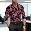 2026 Nuova Camicia da Uomo Personalità Retrò Stampa Leopardata Manica Lunga Business Slim Fit Tendenza Moda Top Casual da Uomo