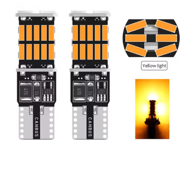2pcs LED T10 W5W 4014 24/26SMD Bulbs Canbus No Error Interior Dome Lights High Power Auto Width Reading Lamp White Red Amber 12V
