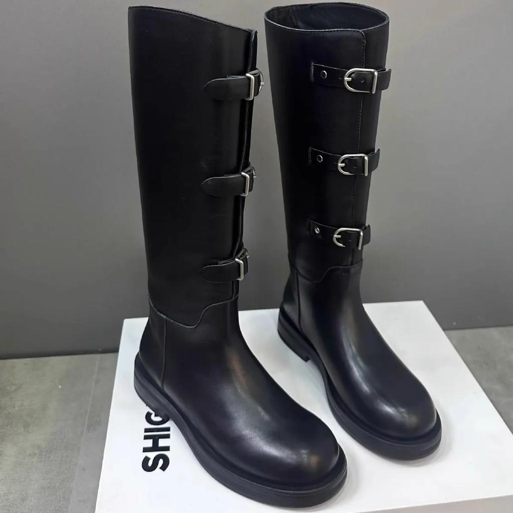 Fashion NEW Retro Style Knee High Boots Women Fashion Ladies Slip On Knight Long Boots Autumn Winter Women's Footwear