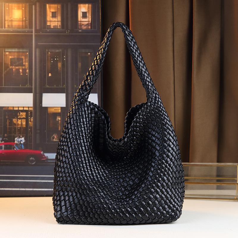Large Capacity Hand-Woven Women'S Bags, Fashionable Versatile Mother And Child Bags, Shoulder Bags, Trendy High-End Underarm Bags, Tote Bags.