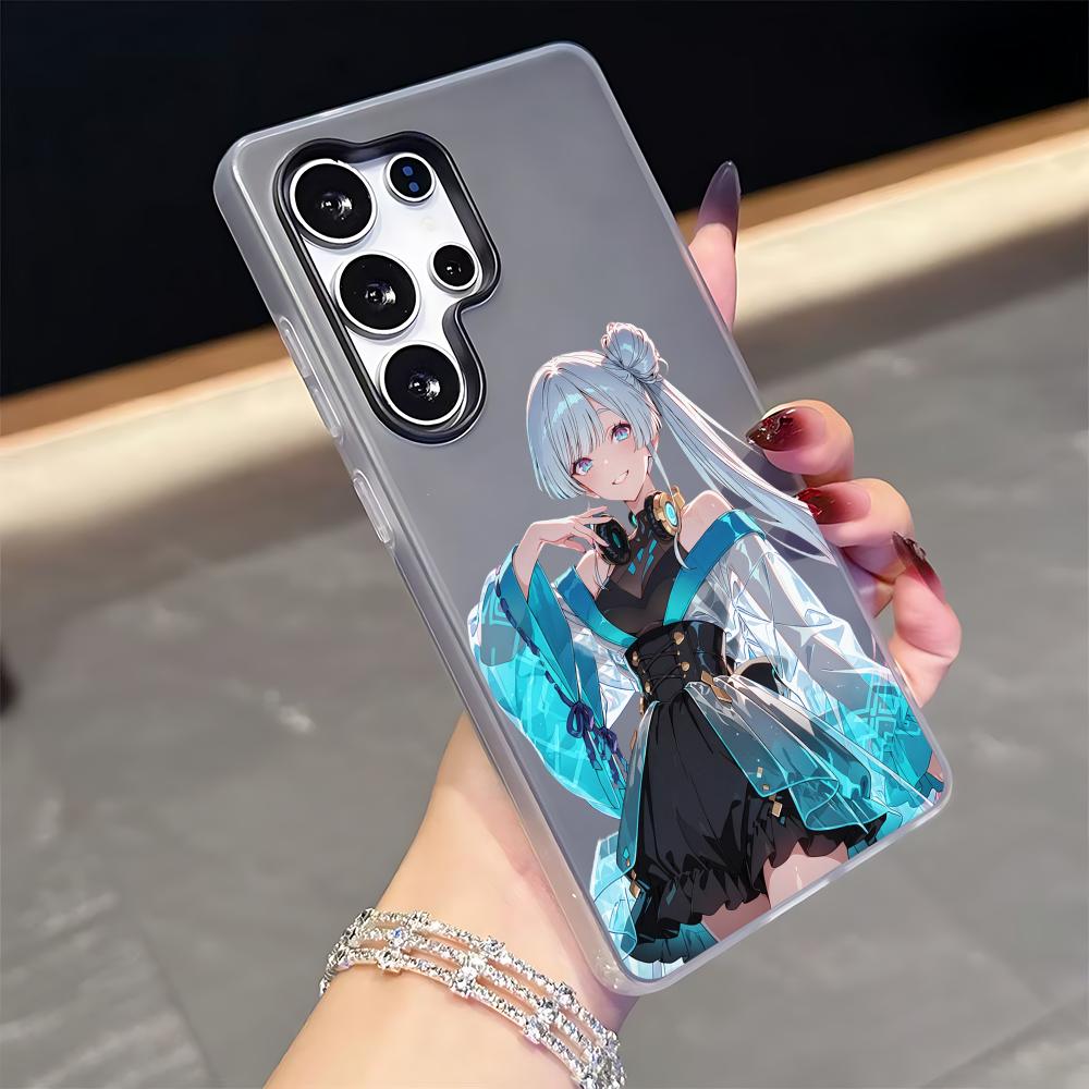 Cosmic Princess Kaguya Phone Case for Samsung S25 S24 S23 S22 S21 FE Plus Ultra Black 2-in-1 Jelly Silicone Case