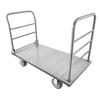 Platform Truck, 1202.02 kg Capacity, Heavy Duty Flatbed Cart Dolly with Detachable Guardrail and Swivel Wheels, Foldable Hand Push Truck, for