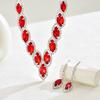 Cross Border Source Best-selling Dress Jewelry Set, High-end and Versatile Crystal Colored Collarbone Chain Earrings