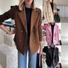 Women S Fashion Wool Blend Stitching Coat For Spring Casual Coat