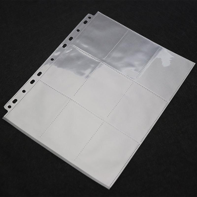 Transparent Card Album Pages for Game & Star Cards - Nine-Pocket & Four-Pocket A4 11-Hole Collection