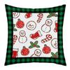 New Christmas Short Plush Pillow Cover Peach Skin Digital Printing Cushion Cover Christmas Snowman Pattern