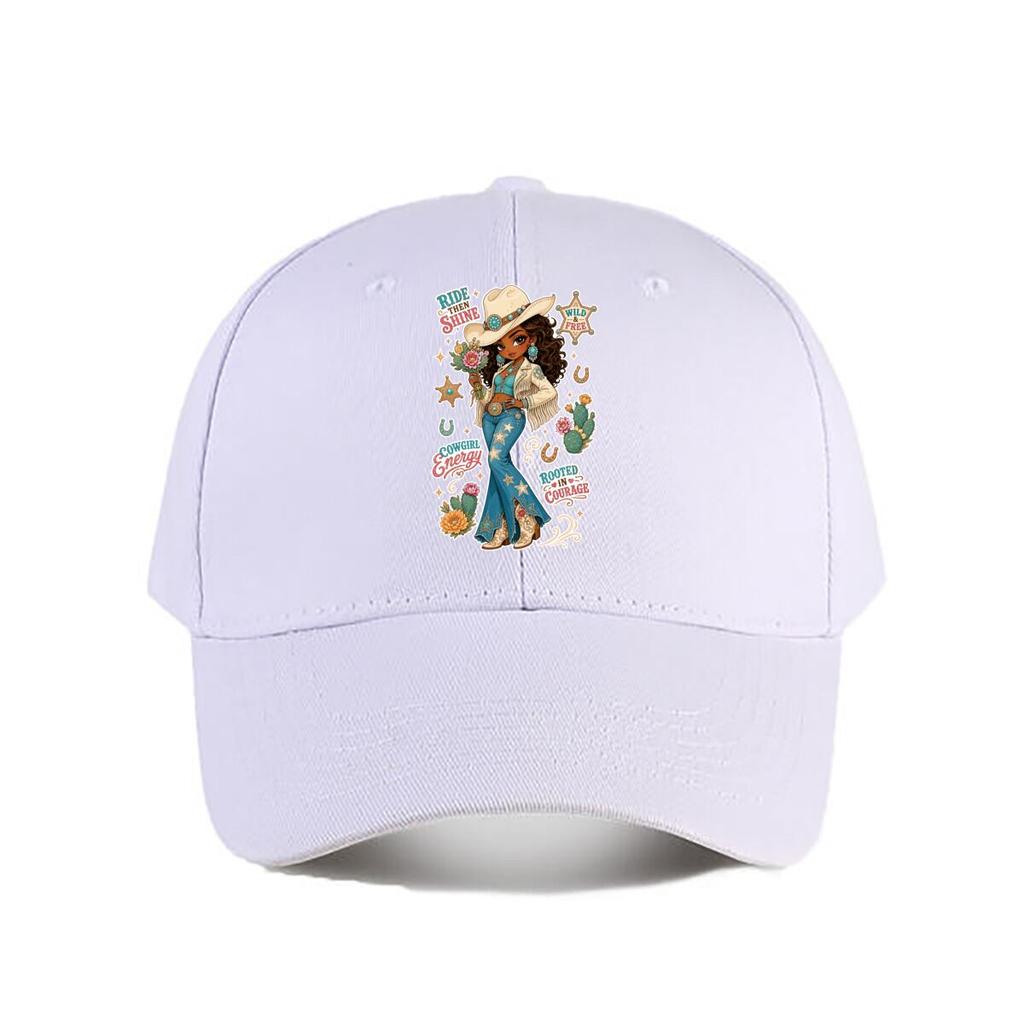 Glam Western Diva Rodeo Cowgirl Art Baseball Cap Fashion Outdoor Sports Sunhat Unisex Snapback Cap Womens