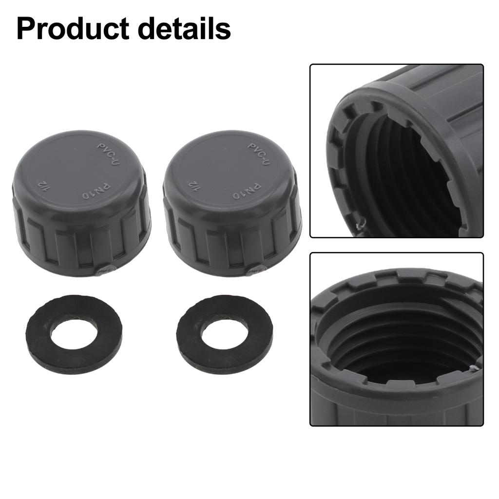 2pcs PVC Female Thread End Cap Connector 20mm/25mm/32mm Hose Connector With Rubber Seals Water Pipe Connector Fittings