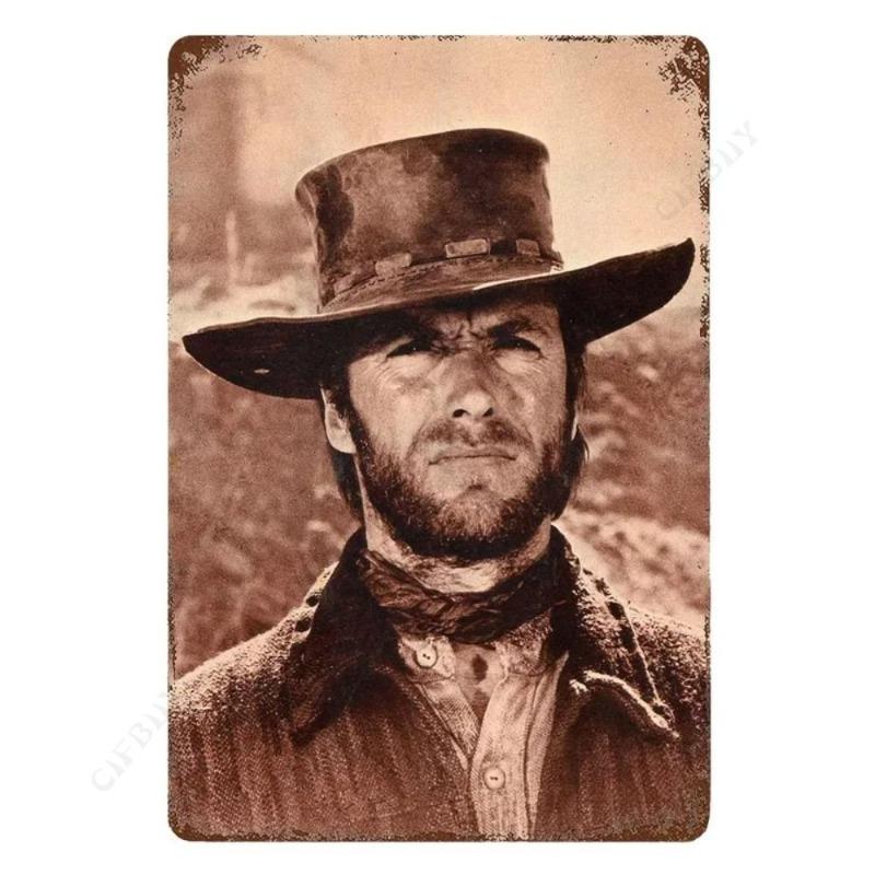 Wild West Cowboy Retro Metalen Blikbord Wanddecoratie 20x30cm