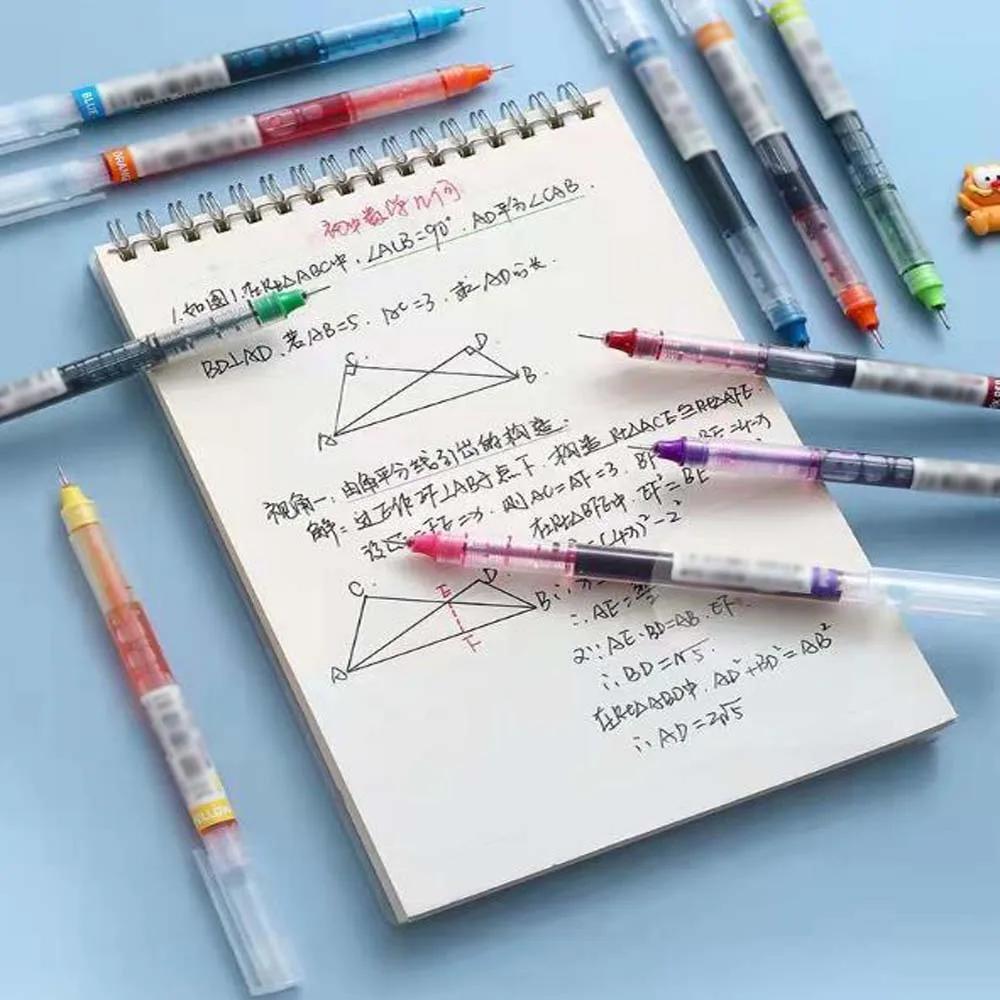 12-24PCS Color Quick-drying Straight Liquid Full Needle Pen, Simple Large Capacity Neutral Pen, Suitable for Drawing,Note-taking