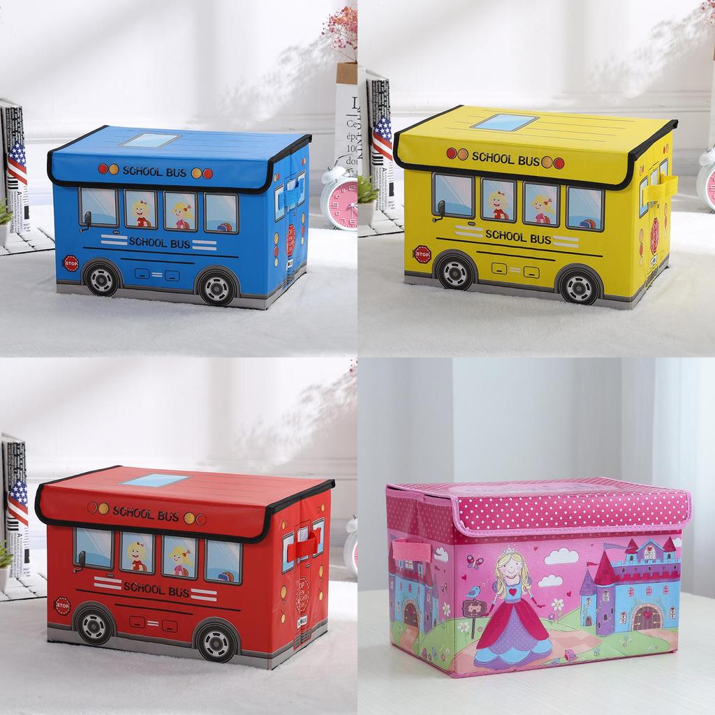 Fabric Storage Bin With Foldable Cover For Car Organizing And Home Use