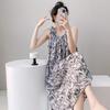 Cotton and silk nightgown women's summer 1011 new high-end vacation style long dress, sleeveless pajamas and loungewear in spring and autumn