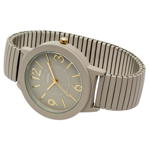Fieldwork Women's Analog Watch with Metal Band and Bellows, Stainless Steel, Single Color, Soft Gray, JN040-2