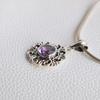 Amethyst Pendant, Boho 925 Sterling Silver, February Birthstone