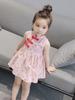 Kids Girls Chinese Style Cute Flower Print Dress Vintage Cheongsam Dresses Qipao Baby Clothes