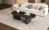 N625P300081S) 119.7*49.8*35.5 cm Black Modern Minimalist Coffee Table, Spray-Painted Living Room Table, Oval, MDF