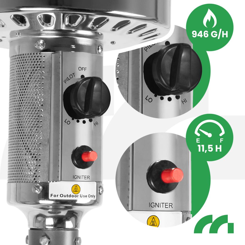 Maltec Zone GH155 13kW Gas Patio Heater with Cover