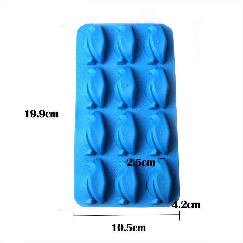 12 Grid Penguin Shape Ice Mold Silicone Household DIY Ice Cube Pastry Chocolate Baking Mould Kitchen Bakeware Decoration