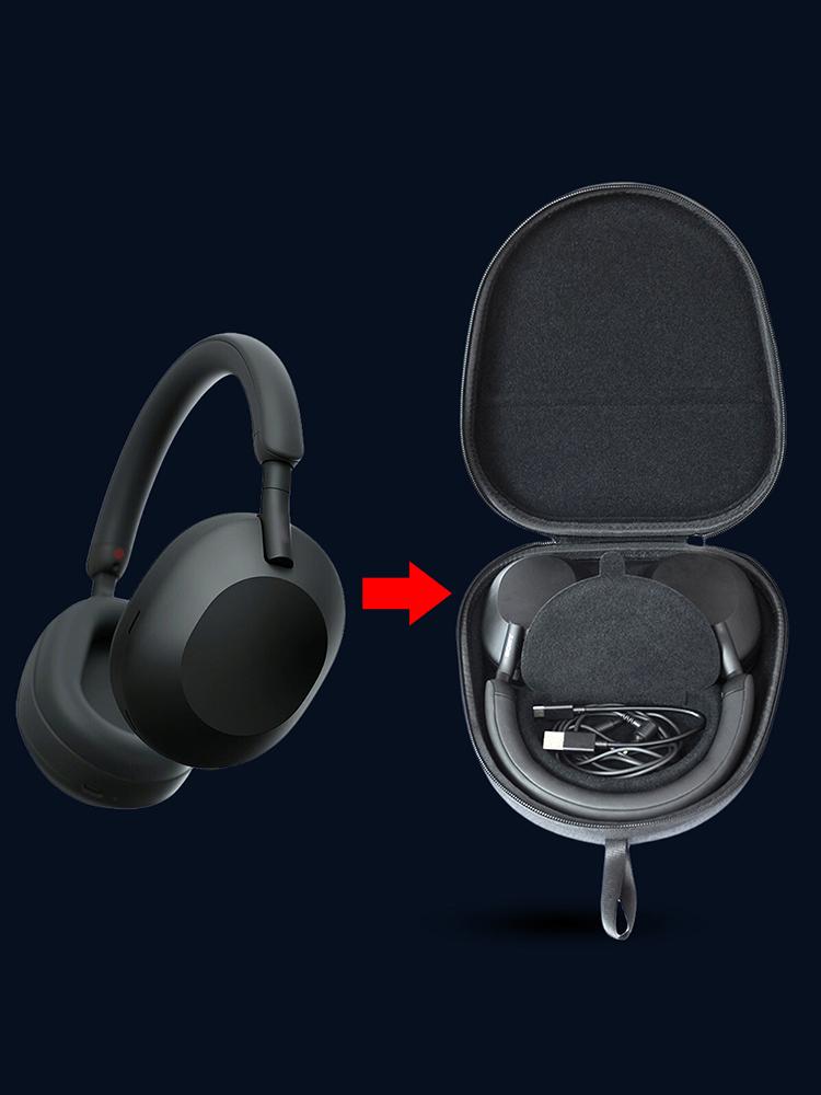 Hard Carrying Case Shockproof Portable Storage Box Bag EVA Anti-Scratch Travel Protective Case Anti-Drop for Sony WH-1000XM5 Hea