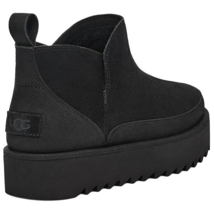 UGG Alina Ultra Mini Platform Round Toe Fashion Comfortable Short Boots Women boots Black 1166753-BLK