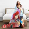 Fairy Tail Flanelldecken Superweiche Bettdecken für Wohnzimmer Reise Lustige Tagesdecke Sofabettbezug