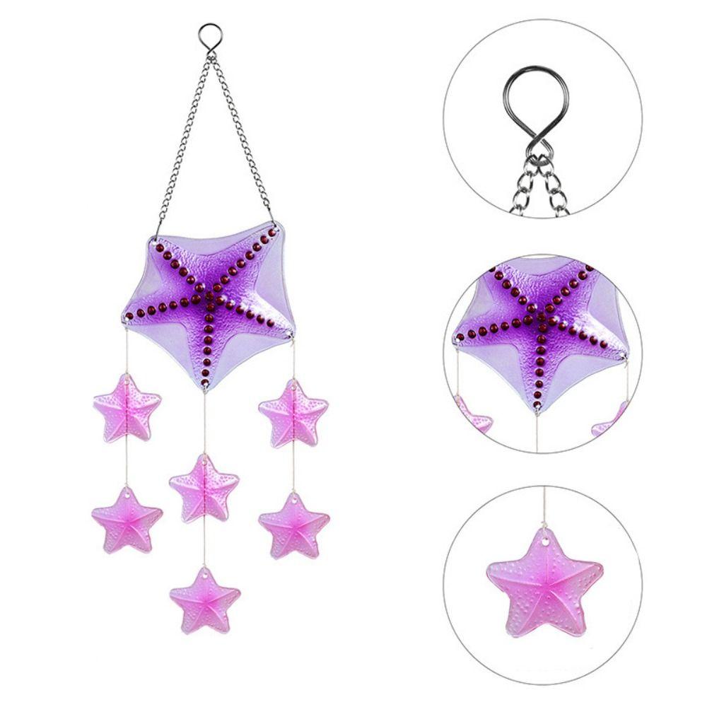 Colorful Wind Chime Creative Starfish Turtle Hangings Yard Ornaments Hanging Pendant  Backyard