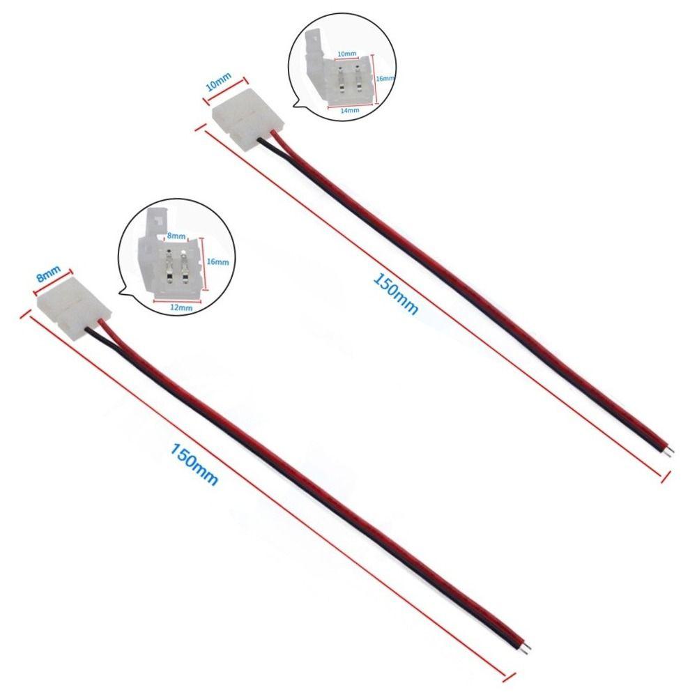 Lötfreier 2-Pin LED-Streifenverbinder 8mm 10mm Einzelkopf Lötloser LED-Streifenadapter Schnelle Verbindung Stromkabelverbinder