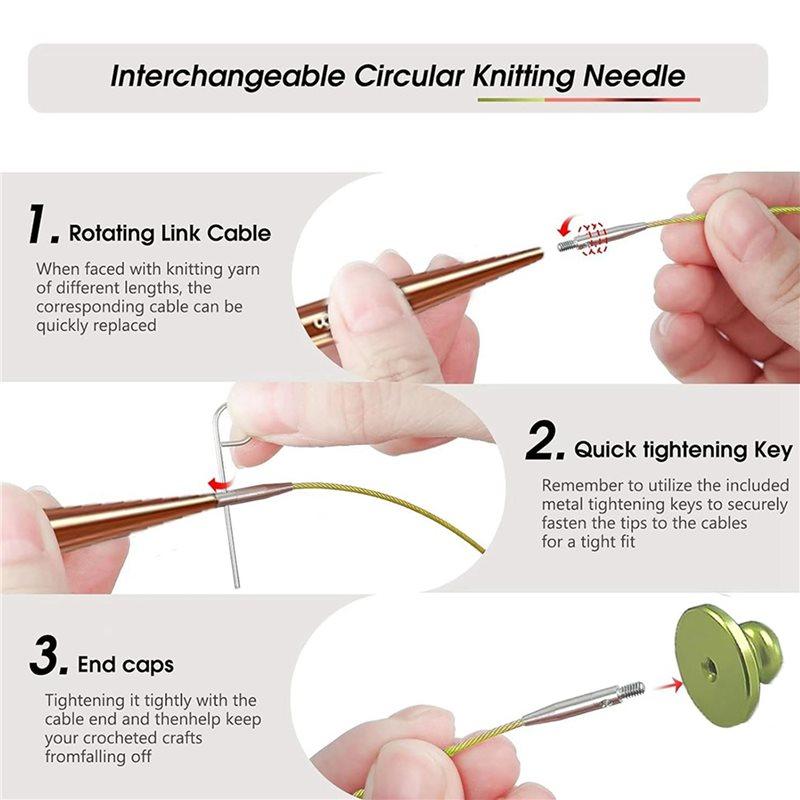 2025 Trend 26 Pairs Of Interchangeable Circular Knitting Needles Set, Circular Knitting Needles, Knitting Needles,3Mm-10Mm