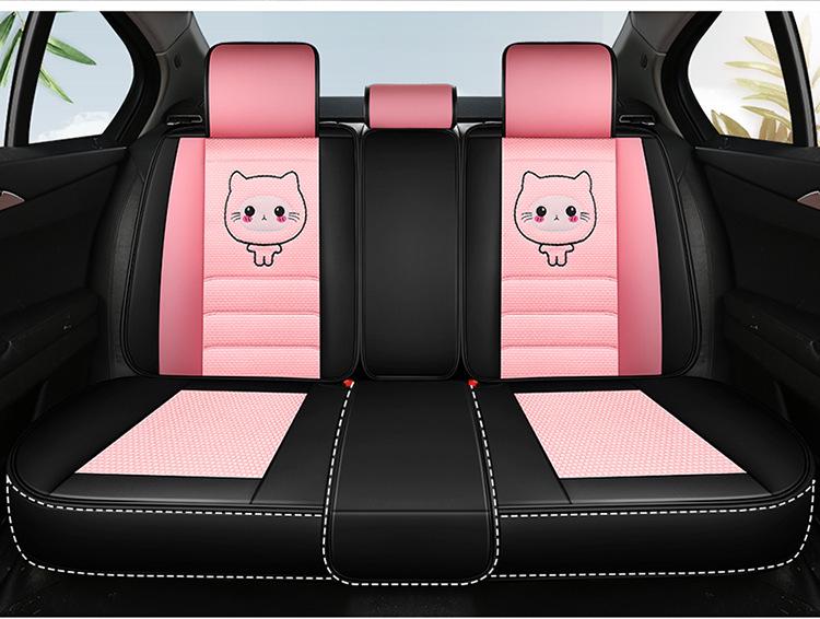 AION S Max 580 Geely L Thunder Hi Leather & Ice Silk Cartoon Car Seat Cushion - Universal, All-Season.