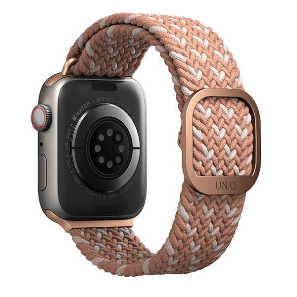 Uniq Aspen Apple Watch 40/38/41Mmseries 1/2/3/4/5/6/7/8/9/Se/Se2 Braided De Różowy/Citrus Pink