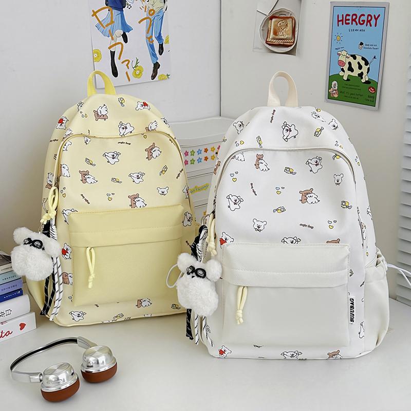 Cartoon Print Backpack Student Schoolbag Women's Lightweight Backpack