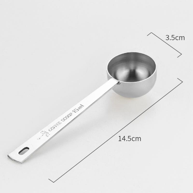 

304 Stainless Steel Coffee & Milk Powder Measuring Spoon Set: 30ML & 15ML with Long Handle for Baking Silver