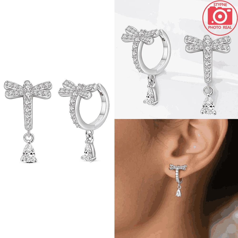 Original Earring Copper Exquisite Drop Earring Butterfly Cross Design Accessory Jewelry Anniversary Fine Gift