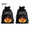 Reusable Gift Packaging 2Pcs Halloween Pumpkin Drawstring Bags for Candy Treats, Retro Burlap Small Storage Candies Trick or Treat Bags, Portable